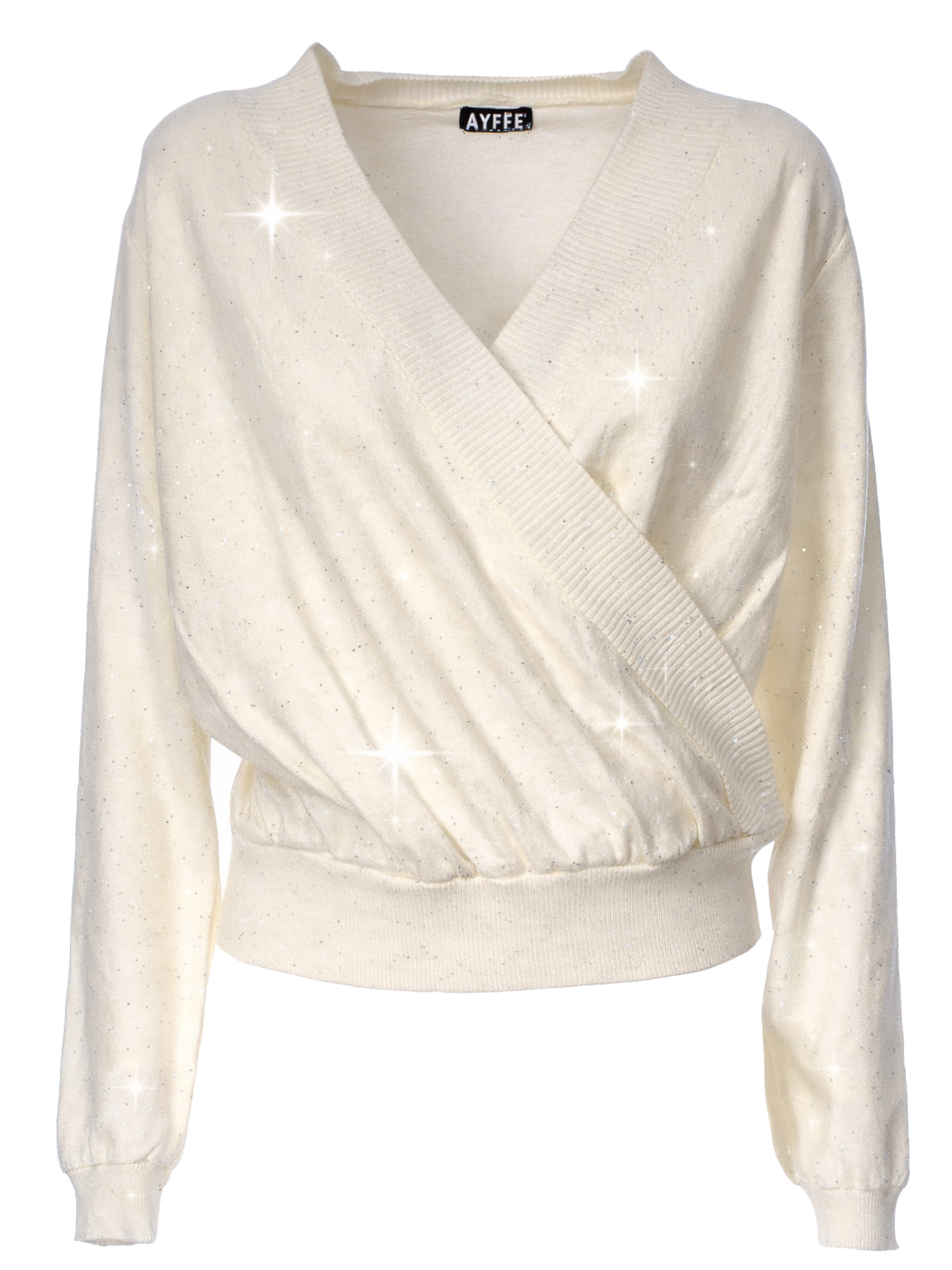 MAGLIA INCROCIATA DETTAGLIO STRASS,3 TG,45%VI 35%PL 20%PA,MADE IN PRC         